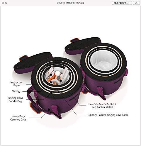 6 10 Inch 432Hz Chakra Set of 7 Singing Bowls (6-10 inch / 432Hz Set of 7 Bowls)