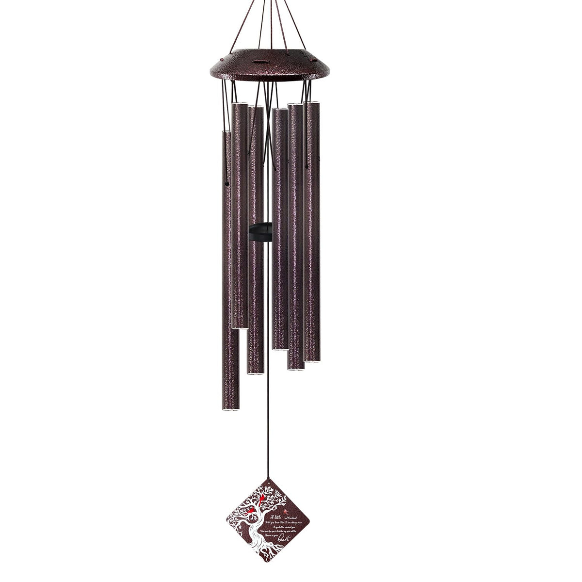Cardinal Memorial Wind Chimes 32in All Metal Sympathy Gift Outdoor Garden (Cardinal Bird in My Heart)