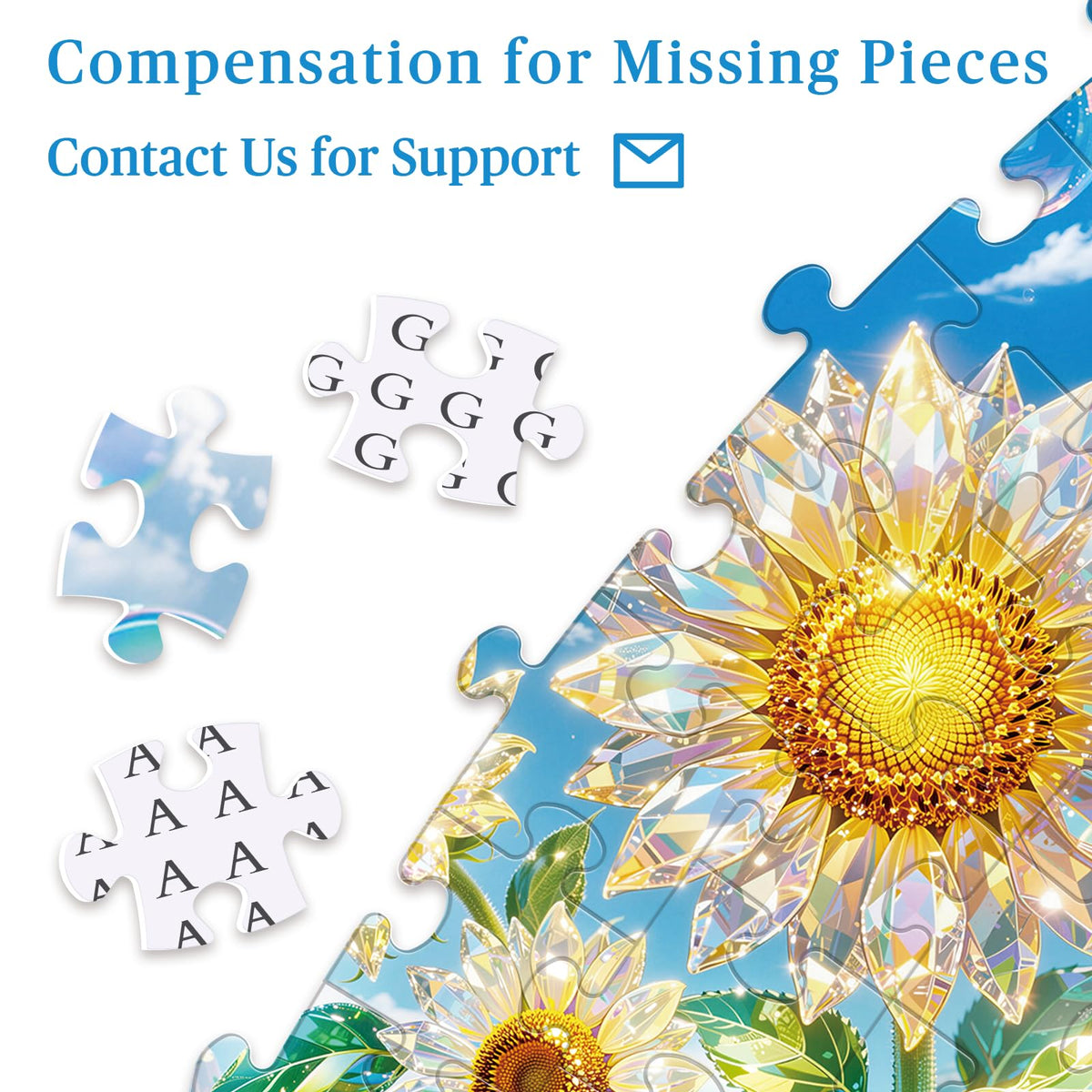 1000 Piece Jigsaw Round Puzzle for Adults (F-sunflowers & Butterflies)