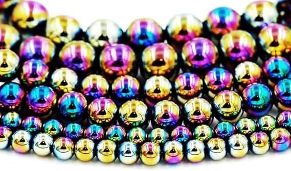 About 180 Pcs Rainbow Hematite Beads for Jewelry Making 4 MM Rainbow Hematite Gemstones Loose Stone Beads (Rainbow Hematite / 4MM, about 180pcs)
