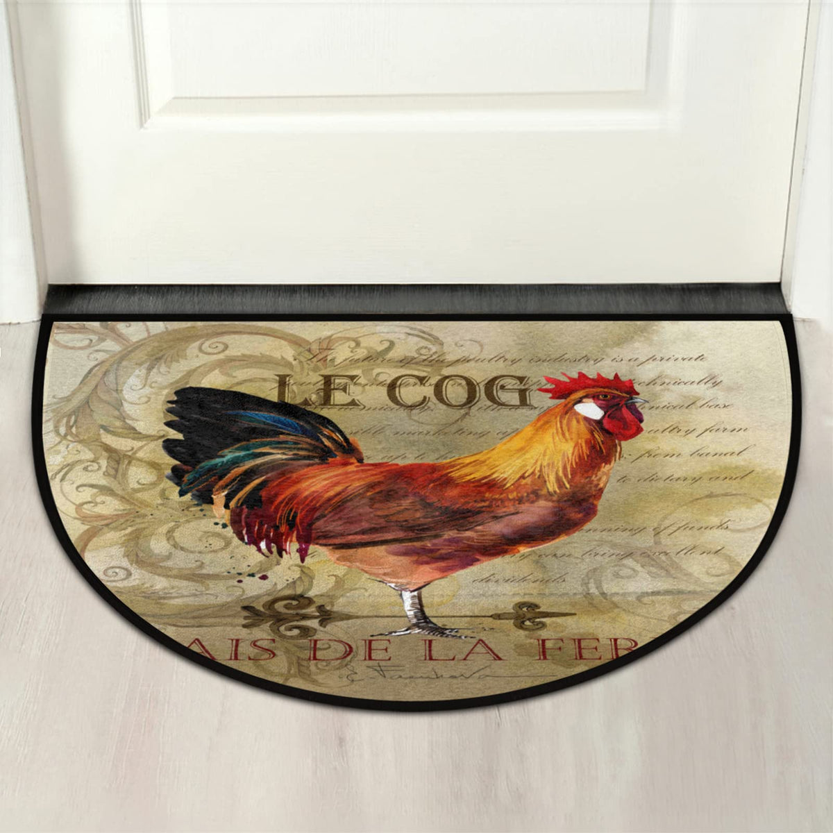 Vintage Rooster Half Round Doormat Vintage Animal Rooster Non (A04:vintage Rooster)