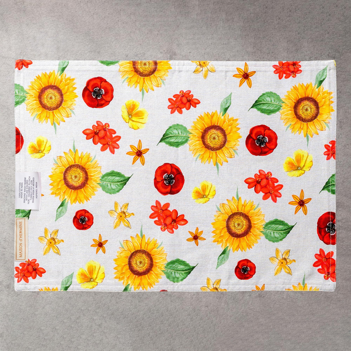 Placemats Set of 4 Reusable 100% Cotton (106 - Basse Cour / 13" X 19" (Pack of 4))