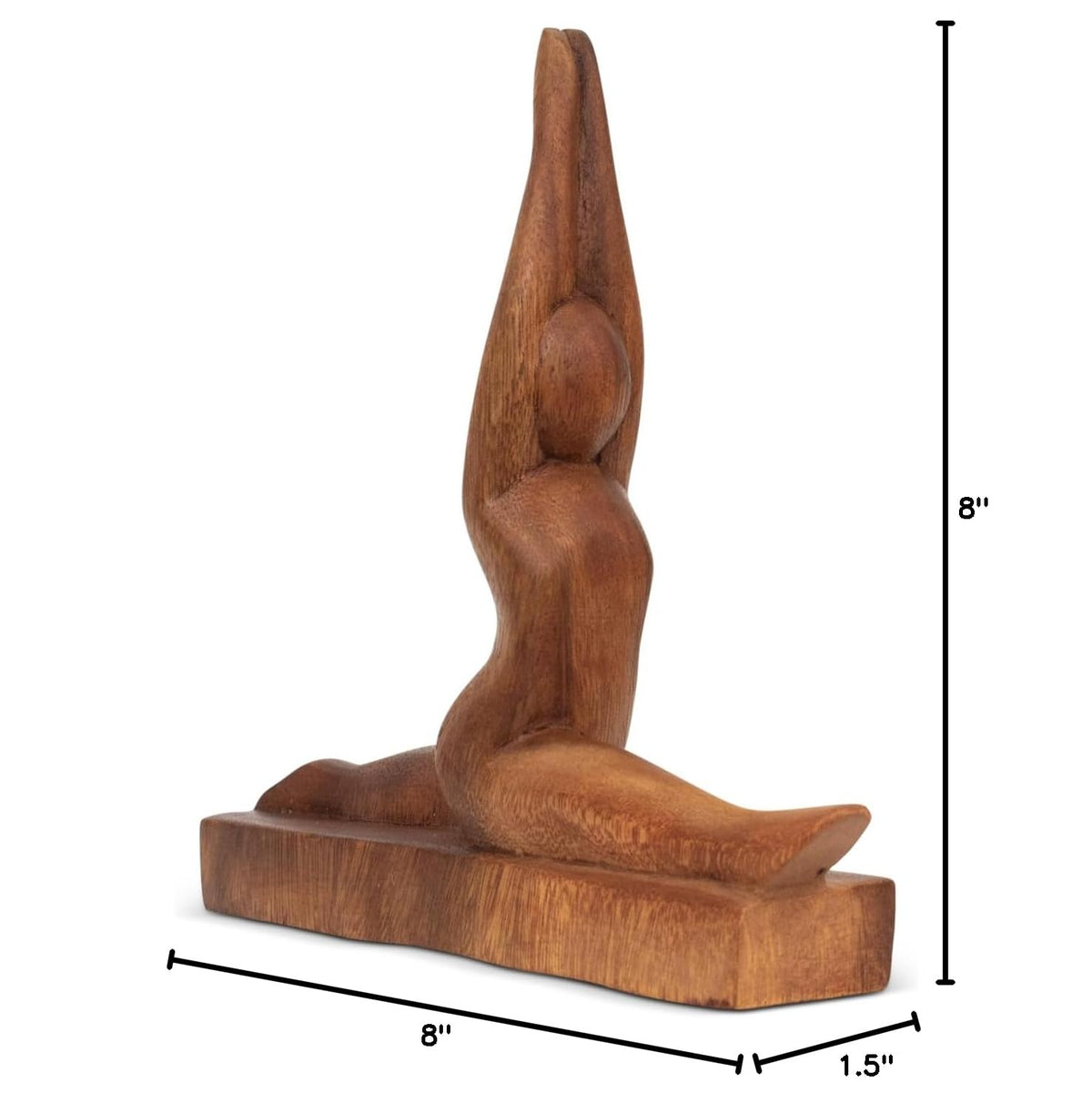 8" Wooden Handmade Abstract Sculpture Art Decorative Home Decor Handcrafted Figurine Accent Decoration Artwork Hand Carved (Splits Pose)