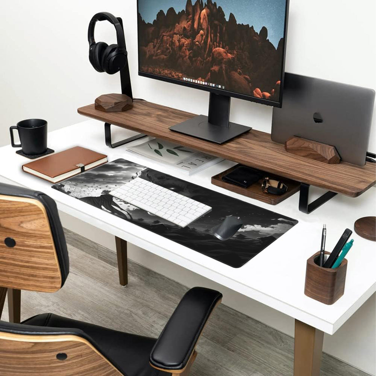 Desk Mat Horror Anime Manga Large Gaming Mouse Pad for Desk XL (11.8" x 31.5" / Horror Anime Manga)
