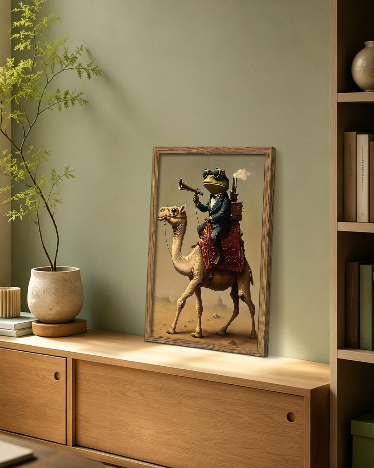 Funny Frog Riding Camel Wall Art (A-Frog Camel / 24"L x 16"W)