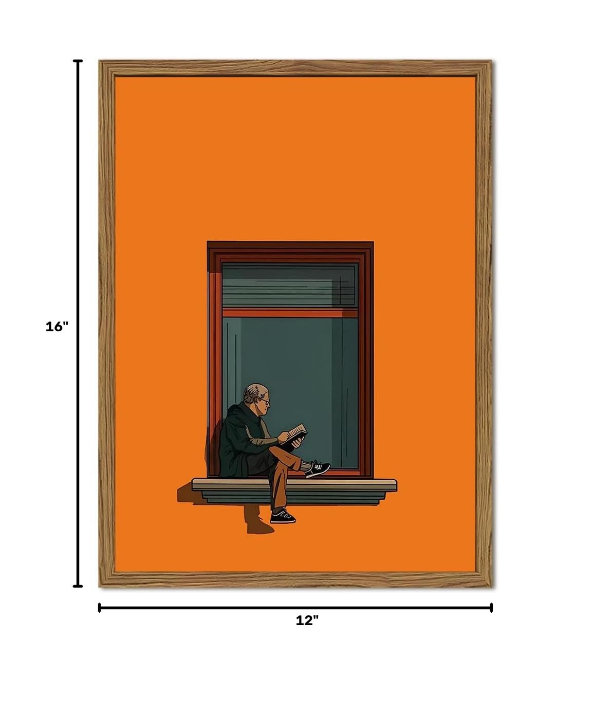 Framed Minimalist Orange Canvas Wall Art (Minimalist Orange / 16"L x 12"W)