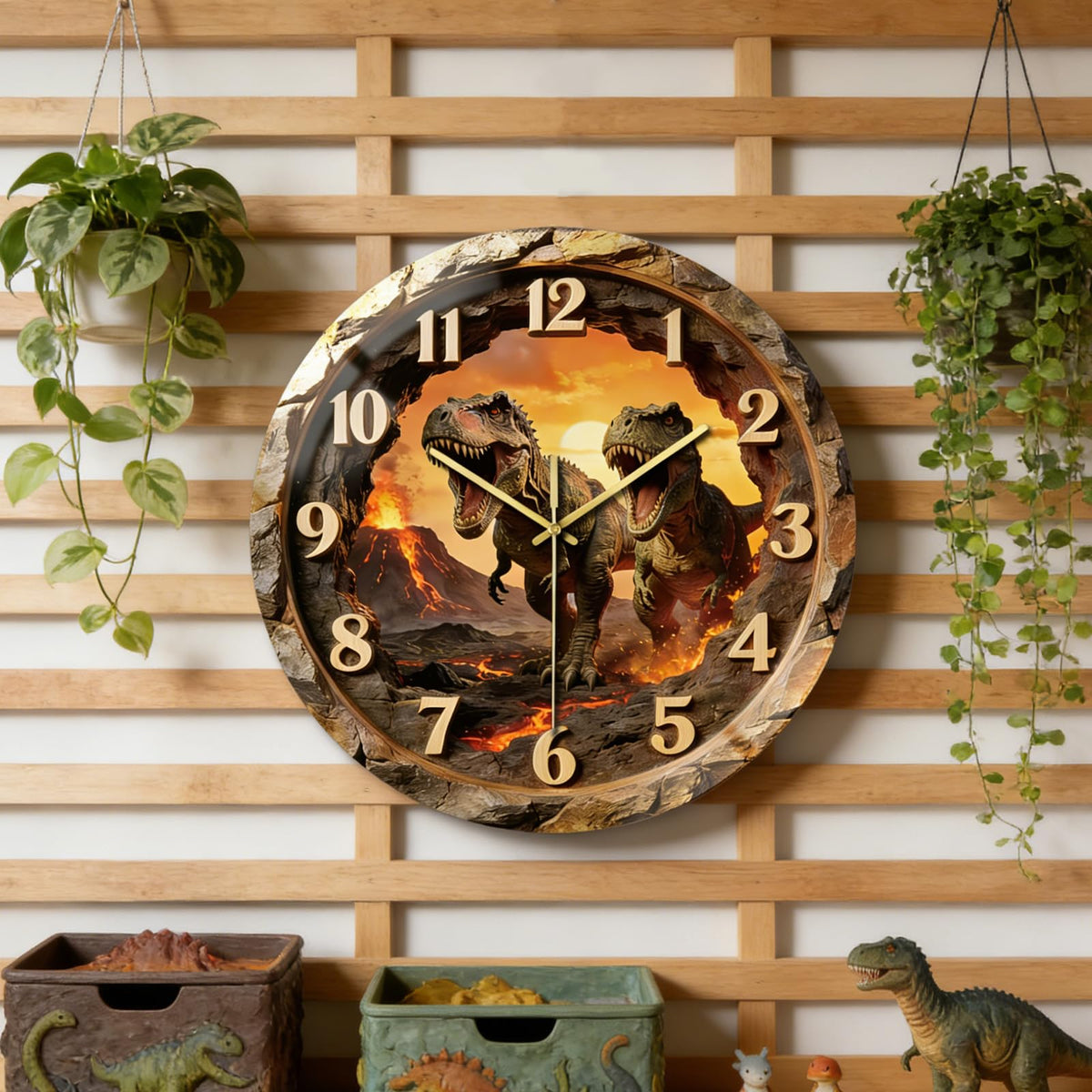 Dinosaur Wall Clocks Battery Operated (Dinosaur)