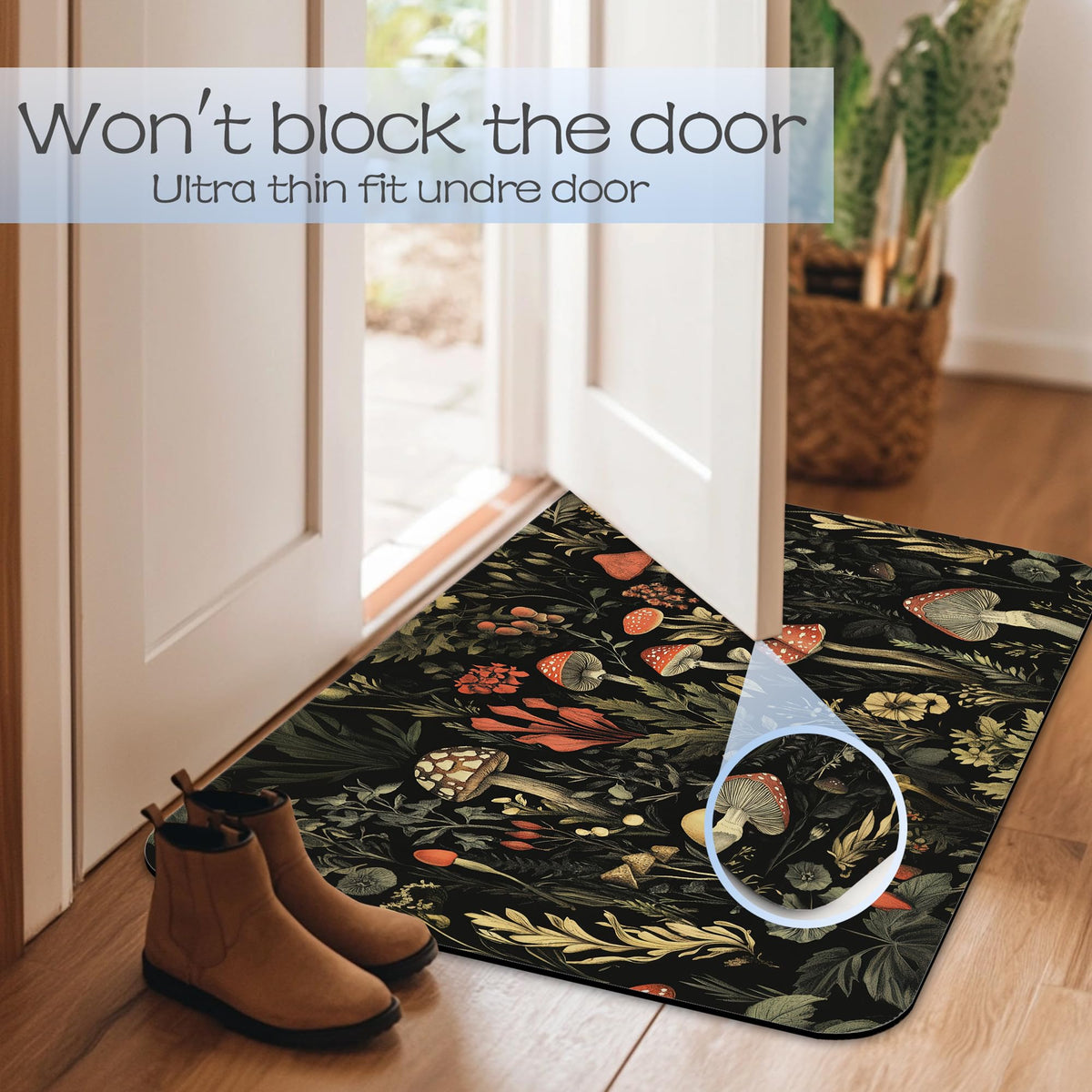 Retro Mushrooms Bathroom Rug 29.5"x17" (Retro Mushrooms)