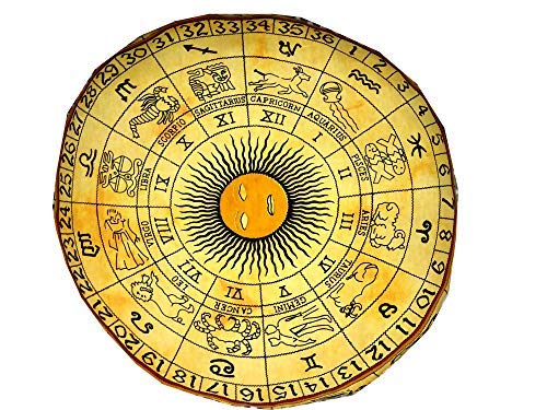 32" in Round Mandala Floor Pillow Cushion Cover Seating Throw Cover Hippie Decorative Bohemian Ottoman Poufs Pillow Cases Boho Cotton Living Yoga Home Décor Yellow Zodiac (Yellow Zodiac)