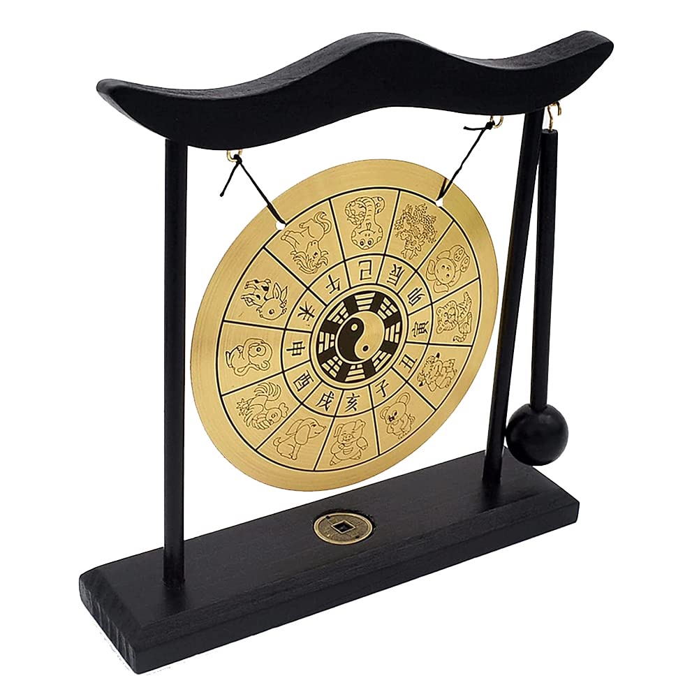 Brass Gong Desktop Zen Art Feng Shui Decor (Chinese Zodiac)
