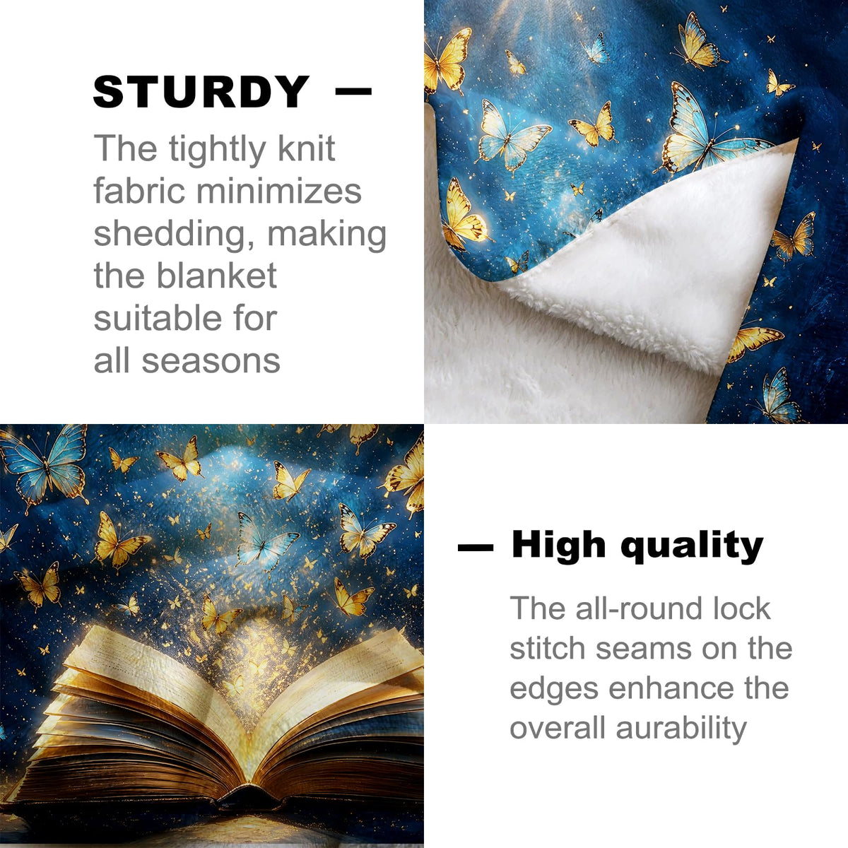 Butterfly Book Flannel Blanket (Butterfly Book / 60x80 inch)