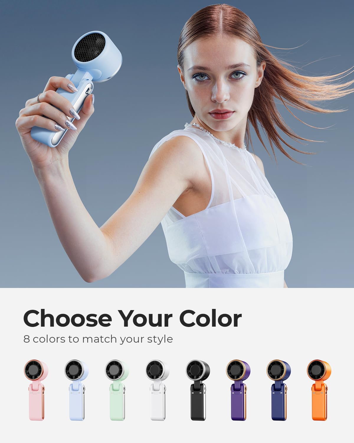 Portable Handheld Turbo Fan (Dew Drop Blue)