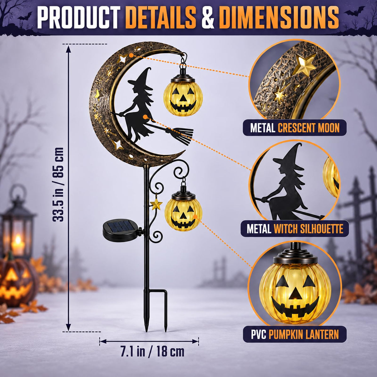 Outdoor Solar Tulip Light (Black Witch - 1pc)