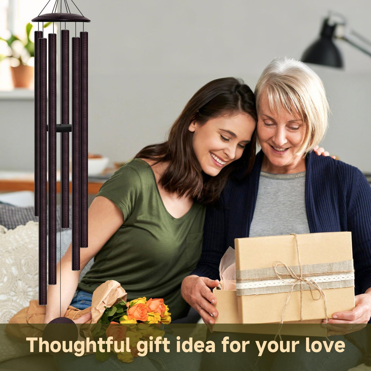 66" Extra Large Wind Chimes for Outside (Bronze / 66")