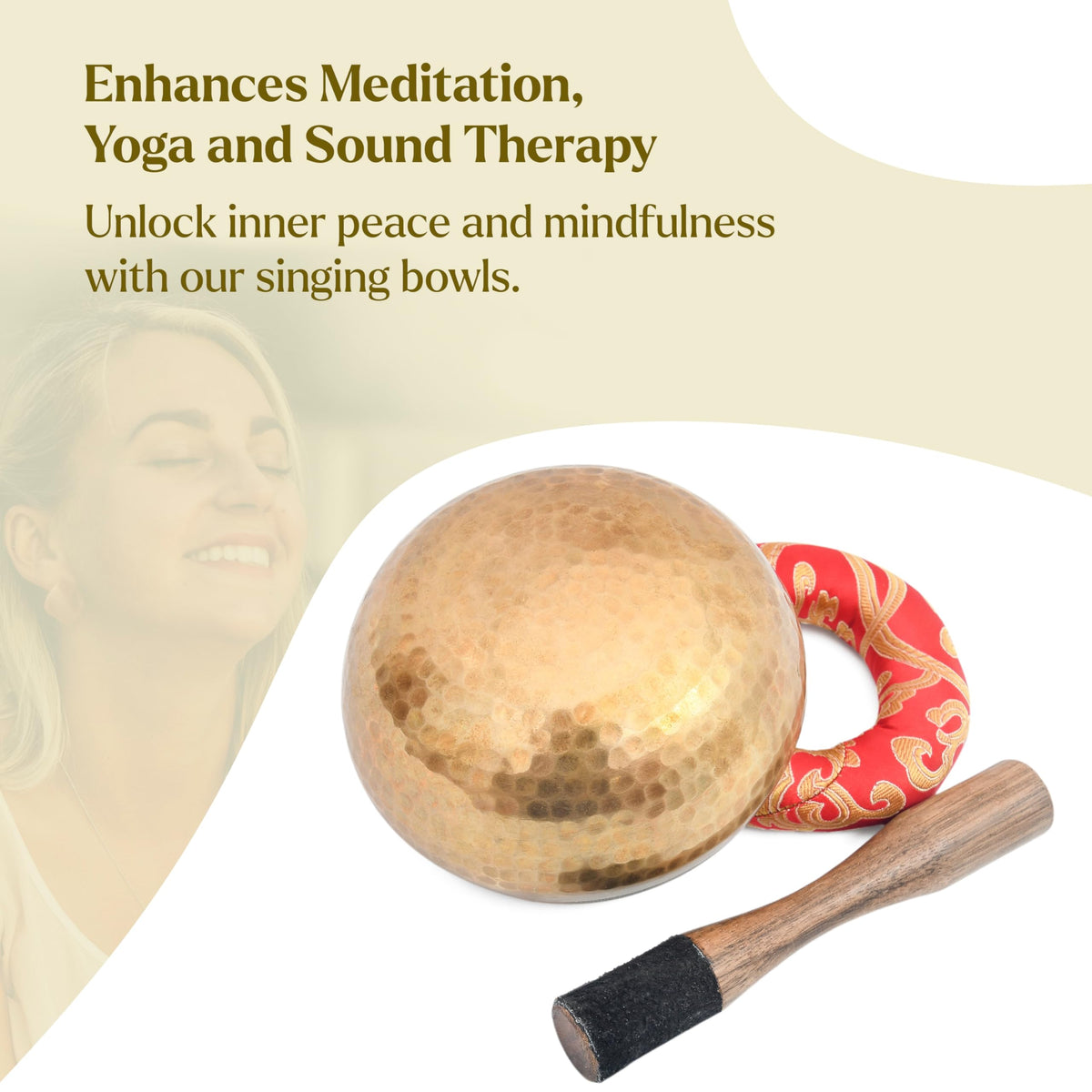 Tibetan Singing Bowl Set (5.2 Inch Bowl)