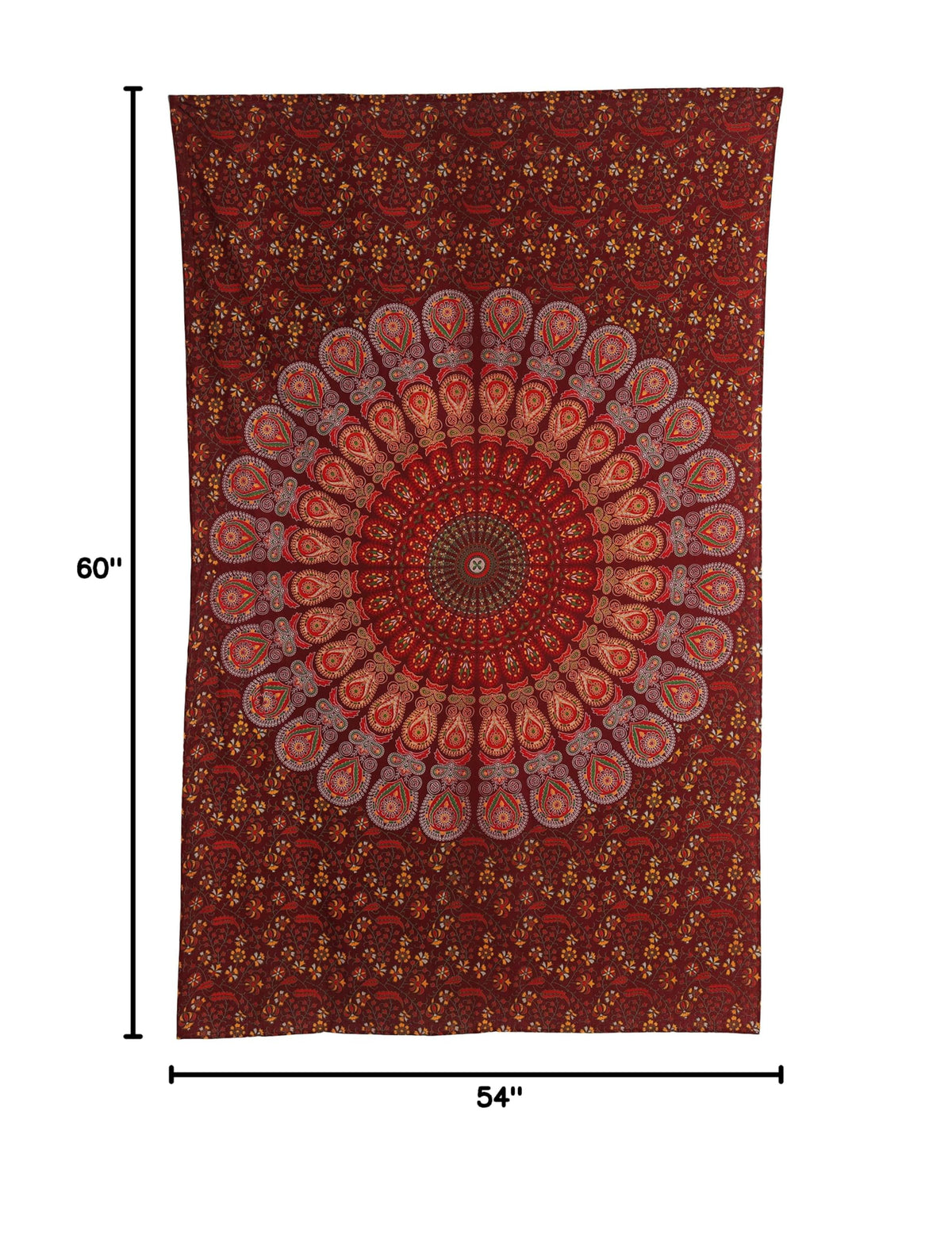 Organic Cotton (Maroon Yellow / 60"L x 54"W)
