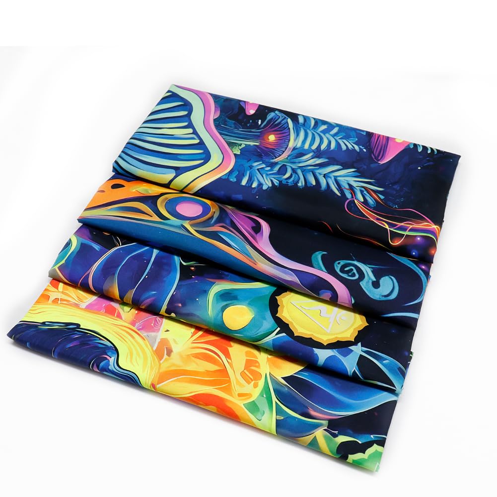 Blacklight Chakra Yoga Meditation Tapestry Mushroom Flower Wall Backdrop UV Reactive Mandala Tapestries Galaxy Space Jellyfish Tapestry Wall Hanging for Bedroom (92.5"L x 70.8"W / Chakra)