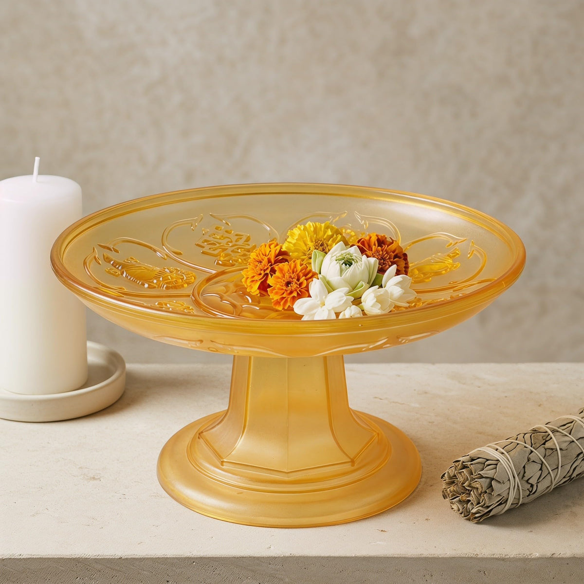 Buddhist Fruit Plate (18.00X18.00X9.00CM)