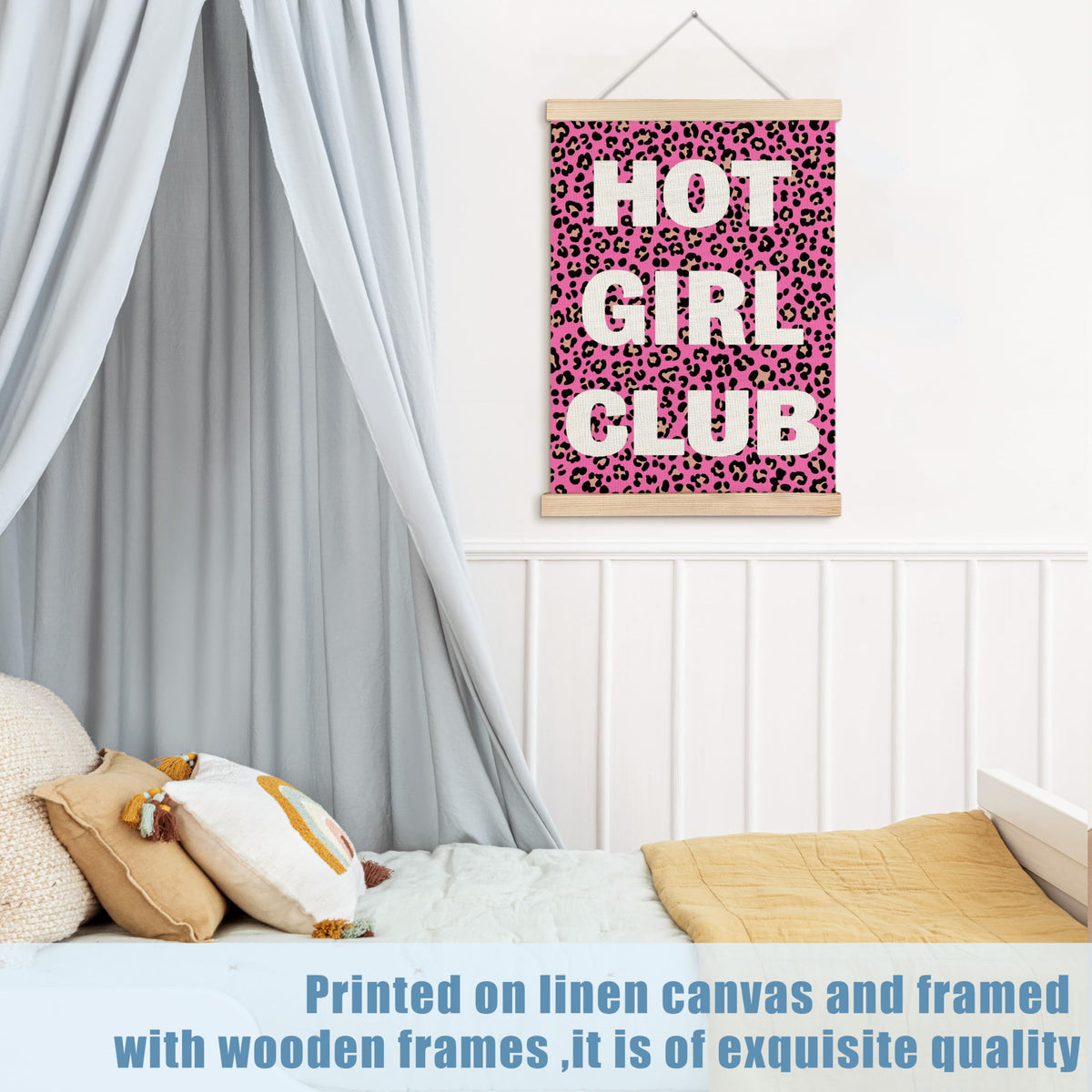 Trendy Hot Pink Cheetah Print Girls Room Wall Art Decor (hot girl club)