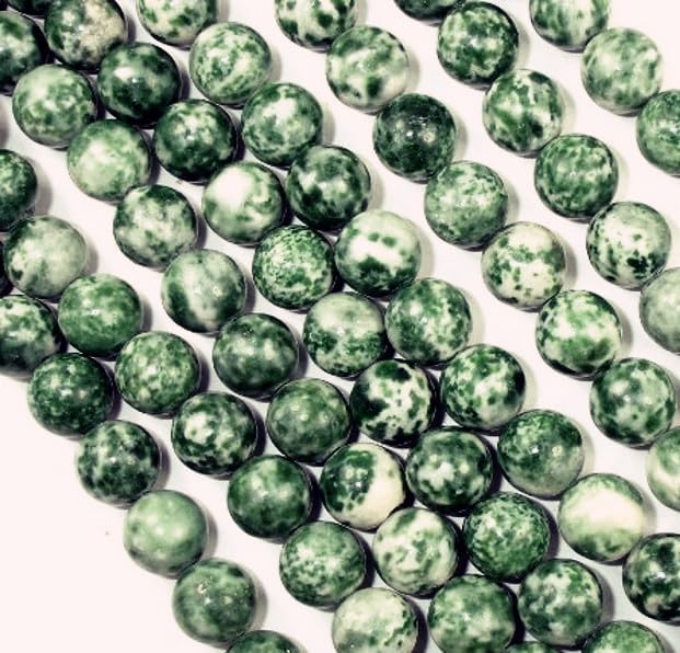 108 Pcs Green Spot Beads for Jewelry Making 8 MM Green Spot Gemstones Loose Stone Beads (Green Spot / 8MM, 108pcs)
