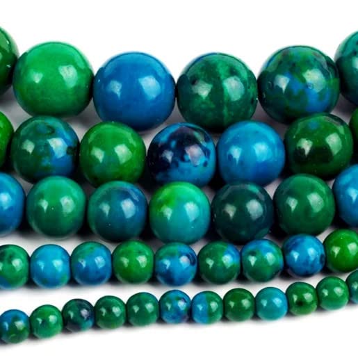 108 Pcs Chrysocolla Beads for Jewelry Making 8 MM Green Chrysocolla Gemstones Loose Beads for Bracelet Making (Chrysocolla / 8MM, 108pcs)