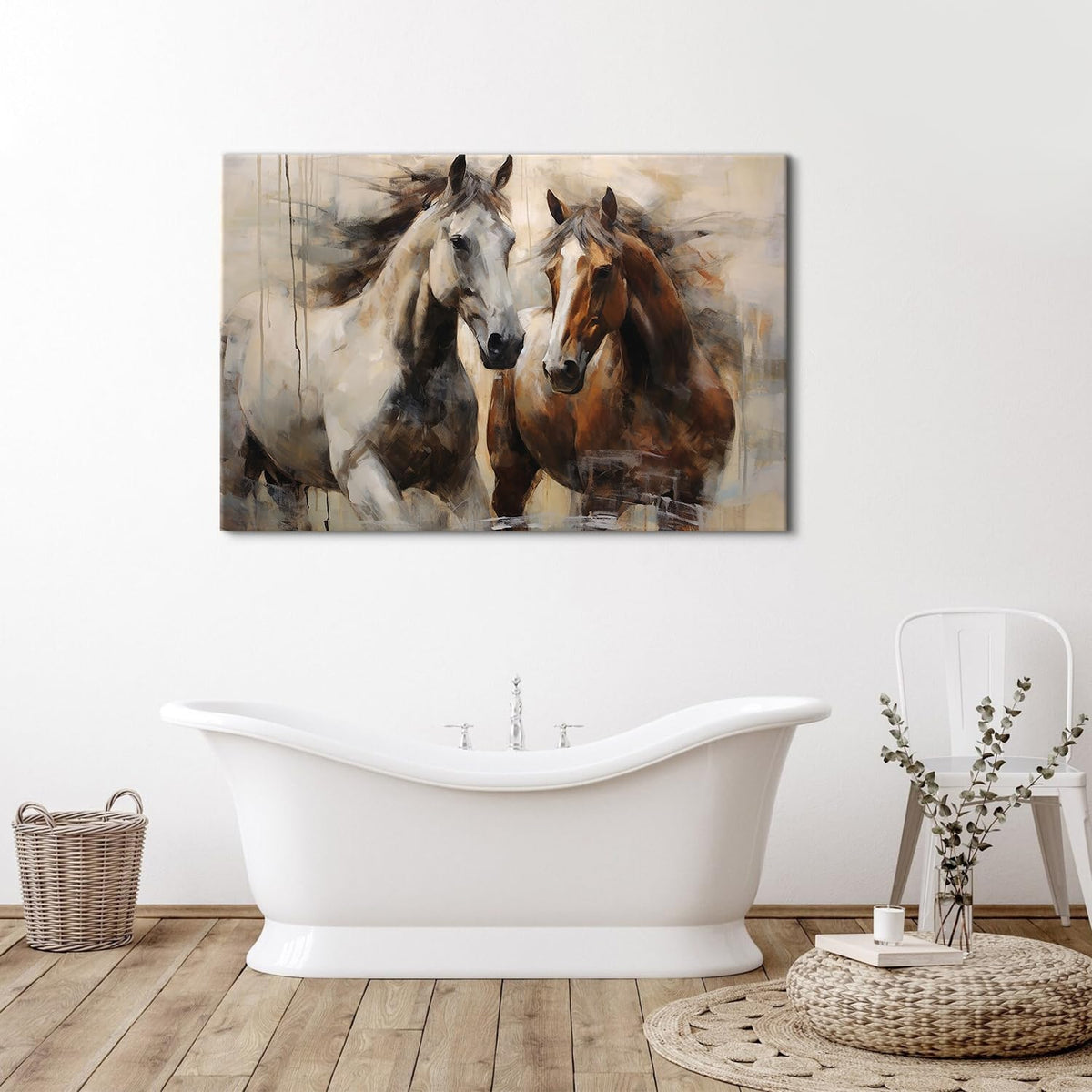 Large Western Horse Pictures Wall Decor Vintage Running Horse Canvas Art for Living Room Country Wild Animals Painting Poster Rustic Farmhouse Wildlife Themed Prints Artwork for Home Decorations 32x48" (48"L x 32"W / Horse)