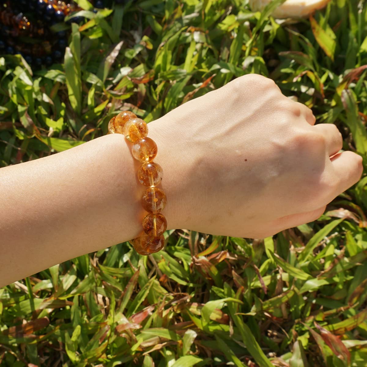 10MM Citrine Bracelet for Women Men Natural Yellow (10MM Citrine Bracelet)