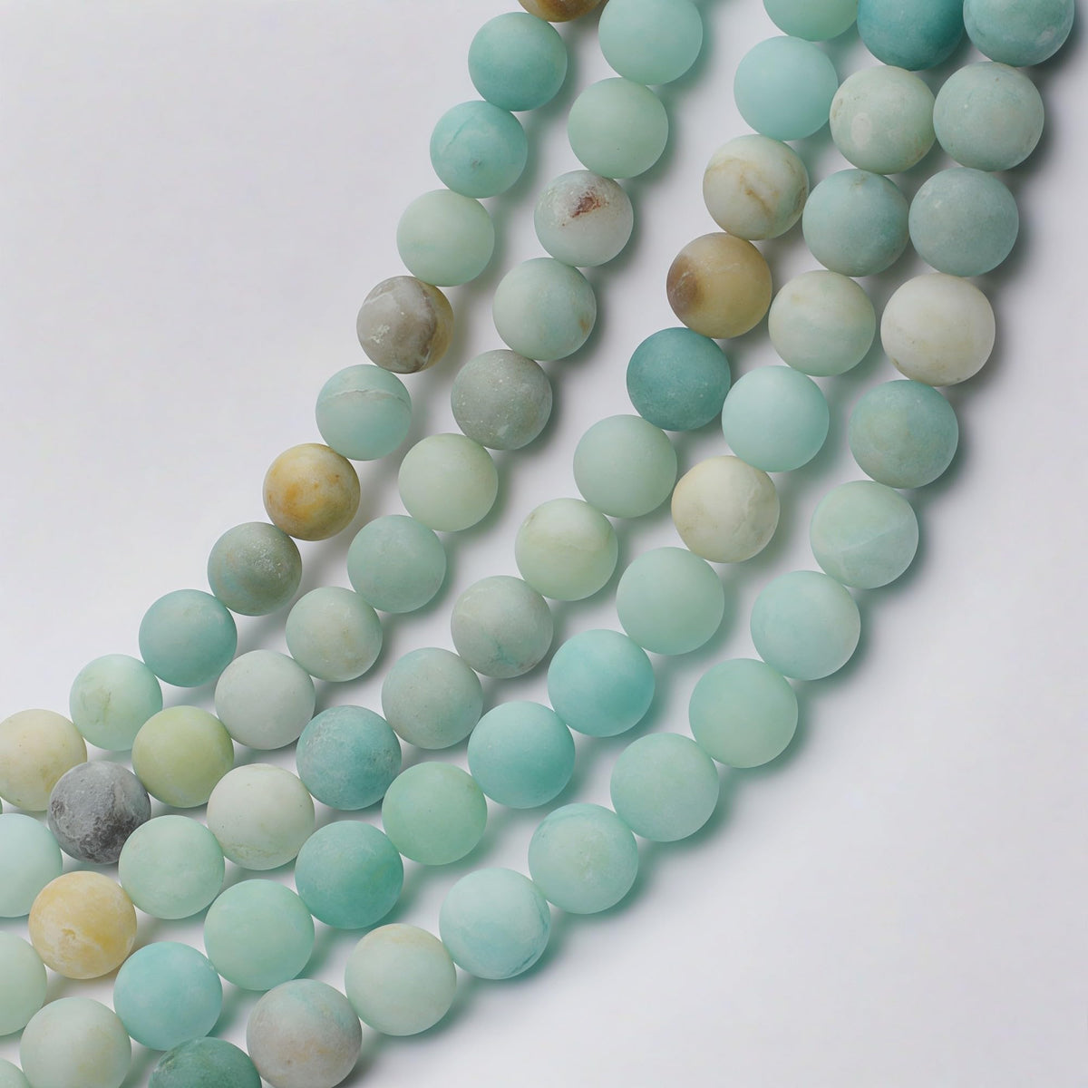 Natural Matte Amazonite Round Loose Beads for Jewelry Making DIY Bracelet Necklace (Matte Mixed Color Amazonite / 4mm)