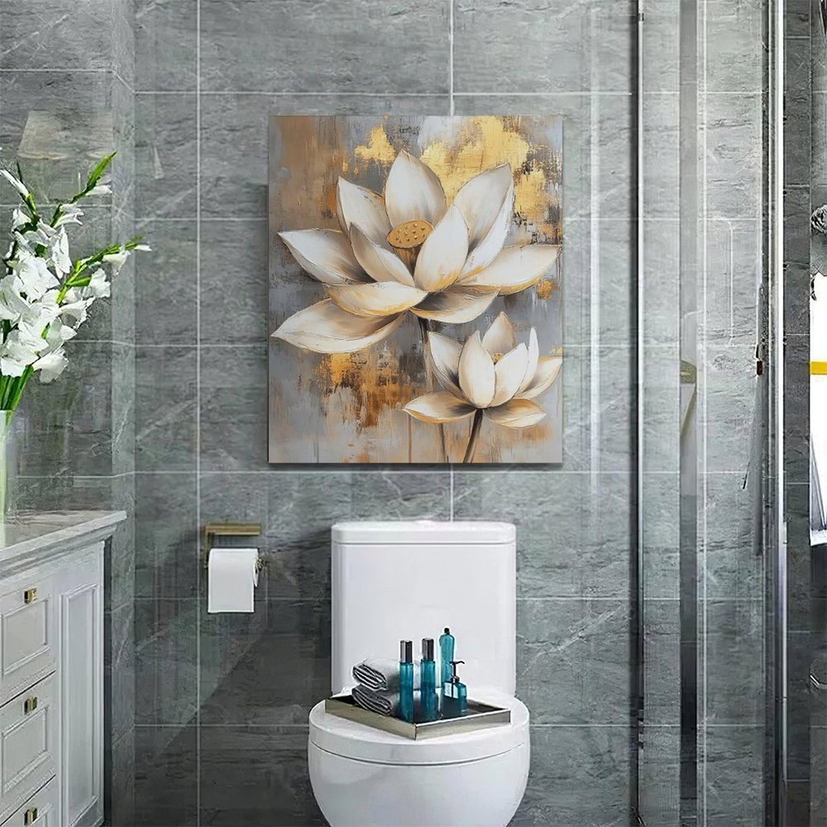 Zen Wall Art Lotus Pictures Wall Decor (24"L x 20"W / Lotus)