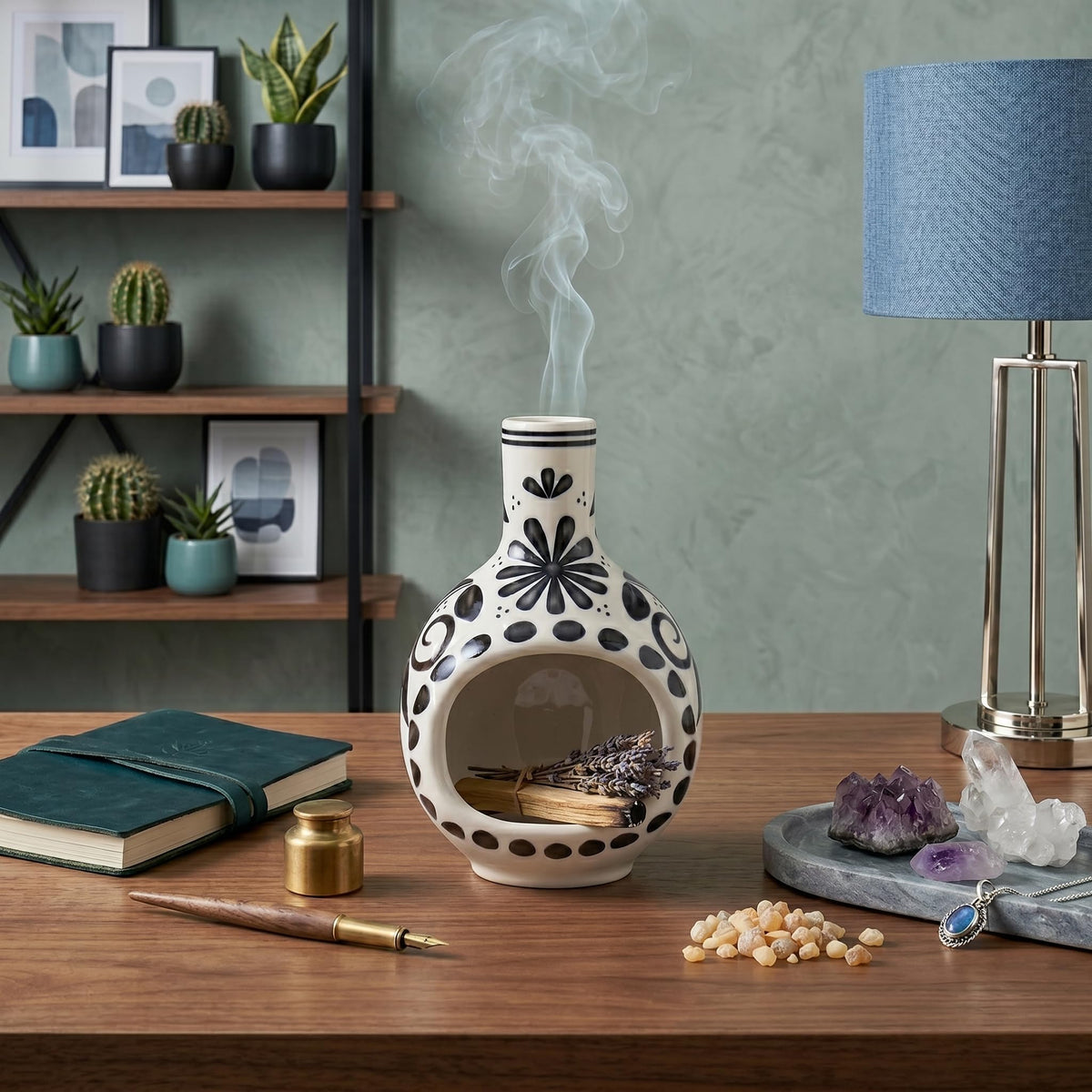 Ceramic Incense Holder (Black)