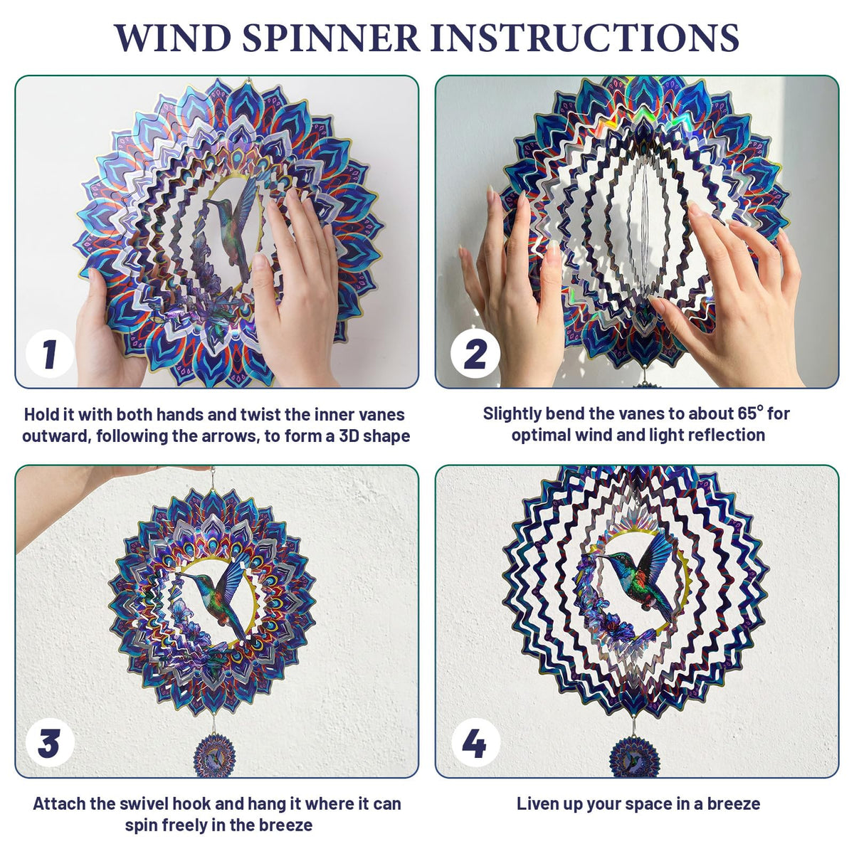 Hummingbird Mandala Wind Spinner (10In-Hummingbird)