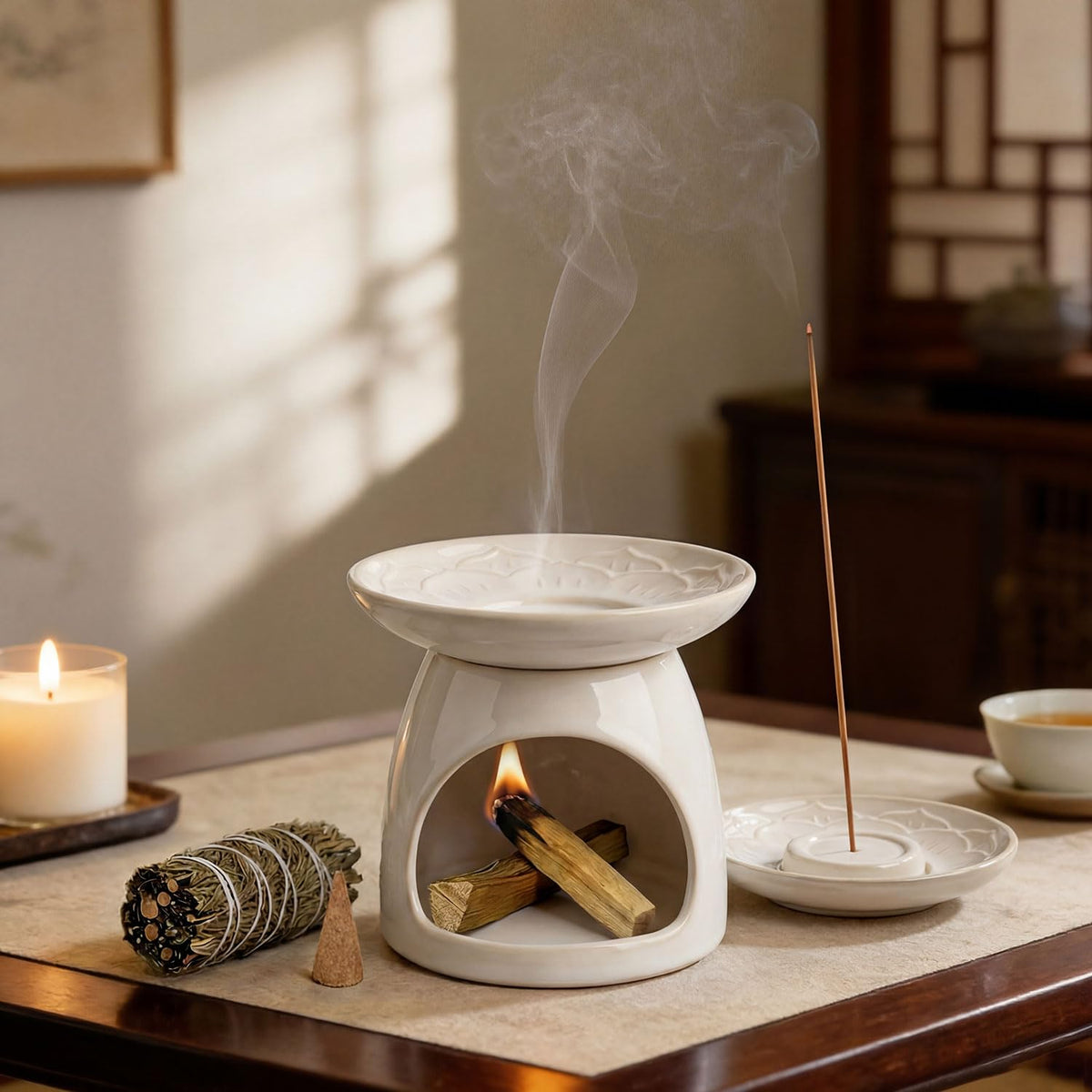 Palo Santo Incense Holder (White)