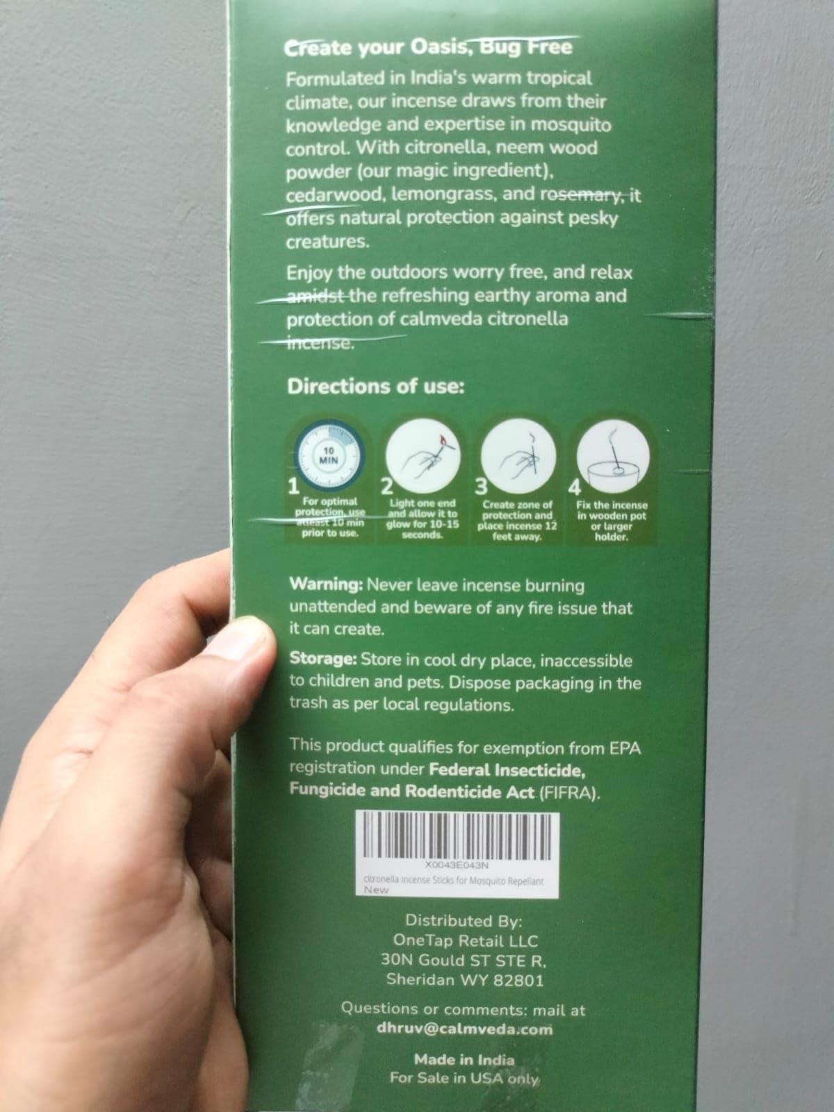 Natural Citronella Incense Sticks Outdoor