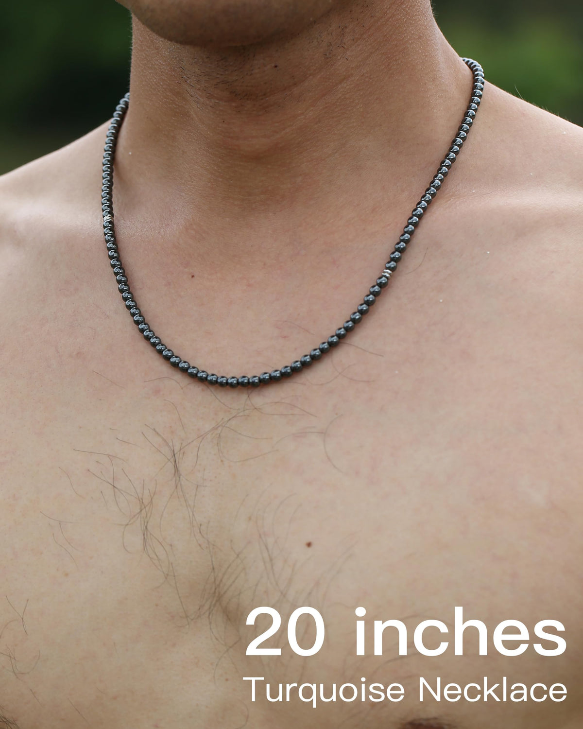 Men Jewelry Black Necklace for Men (20 inches / Hematite)