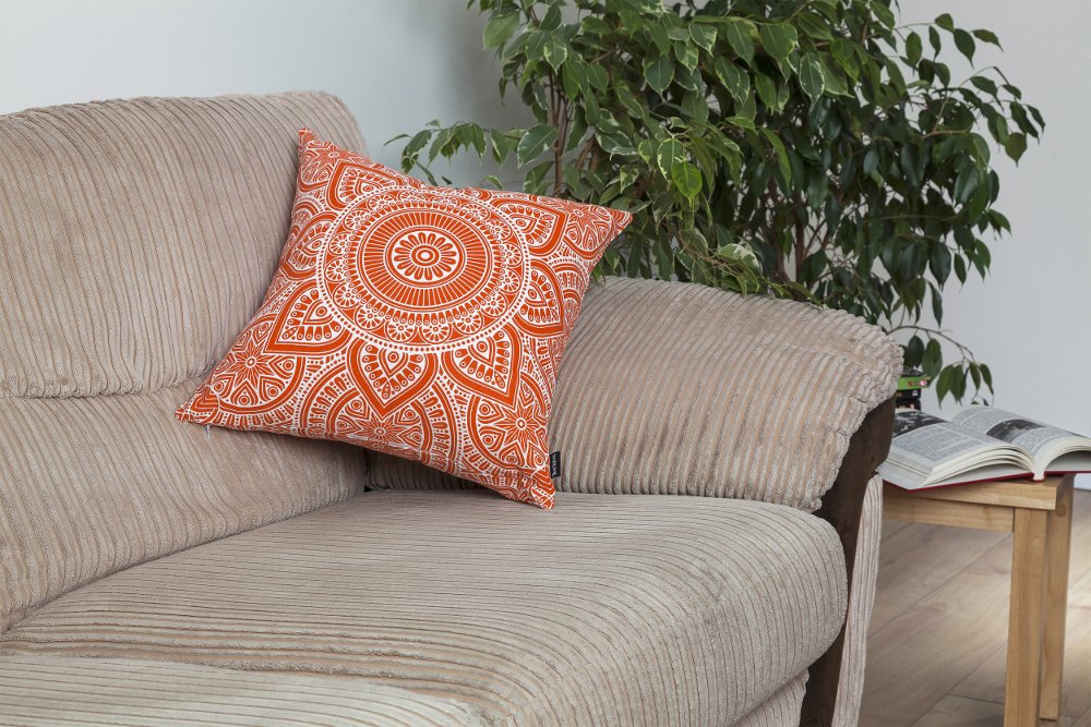 Mandala Accent Throw Pillow Covers 18x18 Set of 2 (Orange / 18" x 18" (Pack of 2))