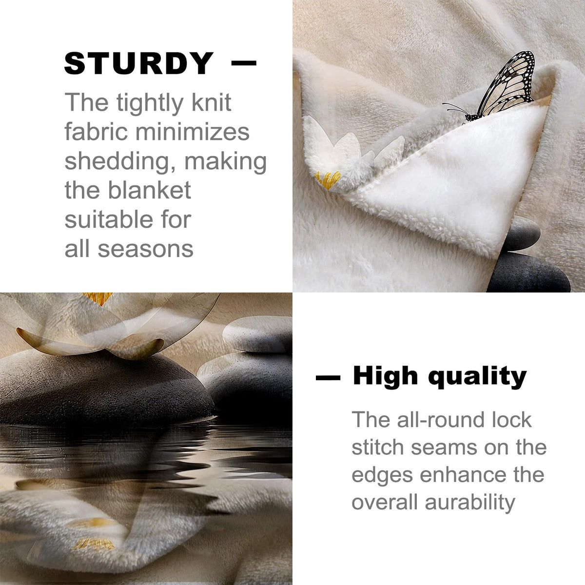 Lotus Stone Flannel Blanket (Lotus Stone / 40x50 inch)