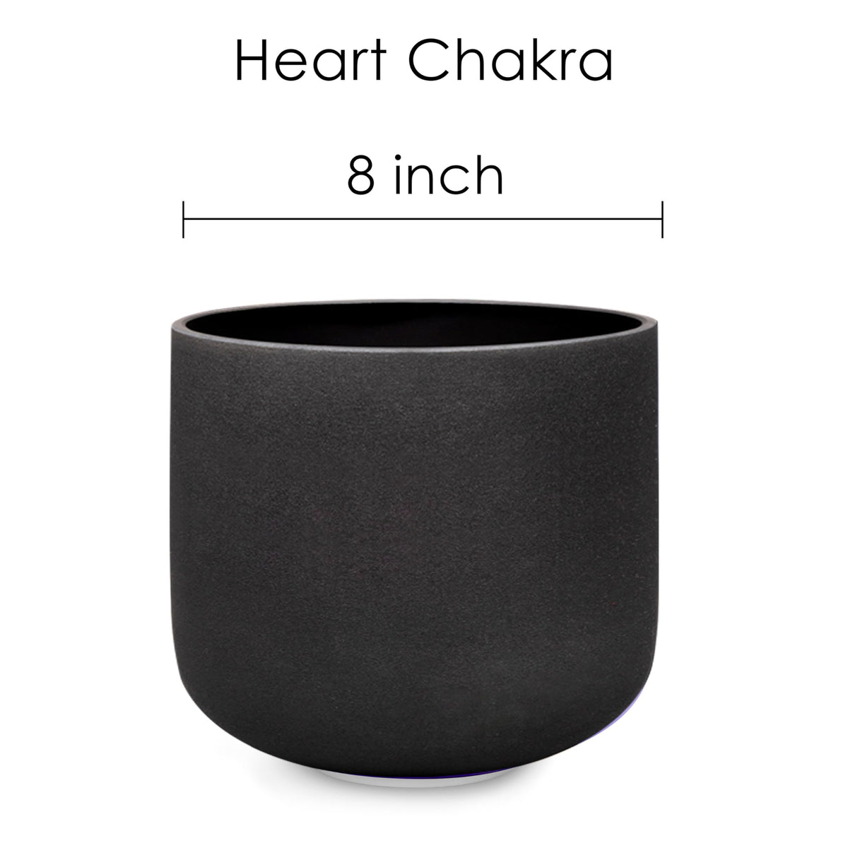 432Hz Black F Note Crystal Singing Bowl 8 inch Heart Chakra with Heavy Duty Carrying Case and Suede Mallet (8 inch Black / 432Hz F Note)