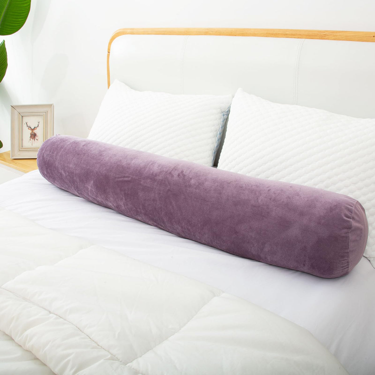 Bolster Pillow for Bed (Purple / 47 inch)