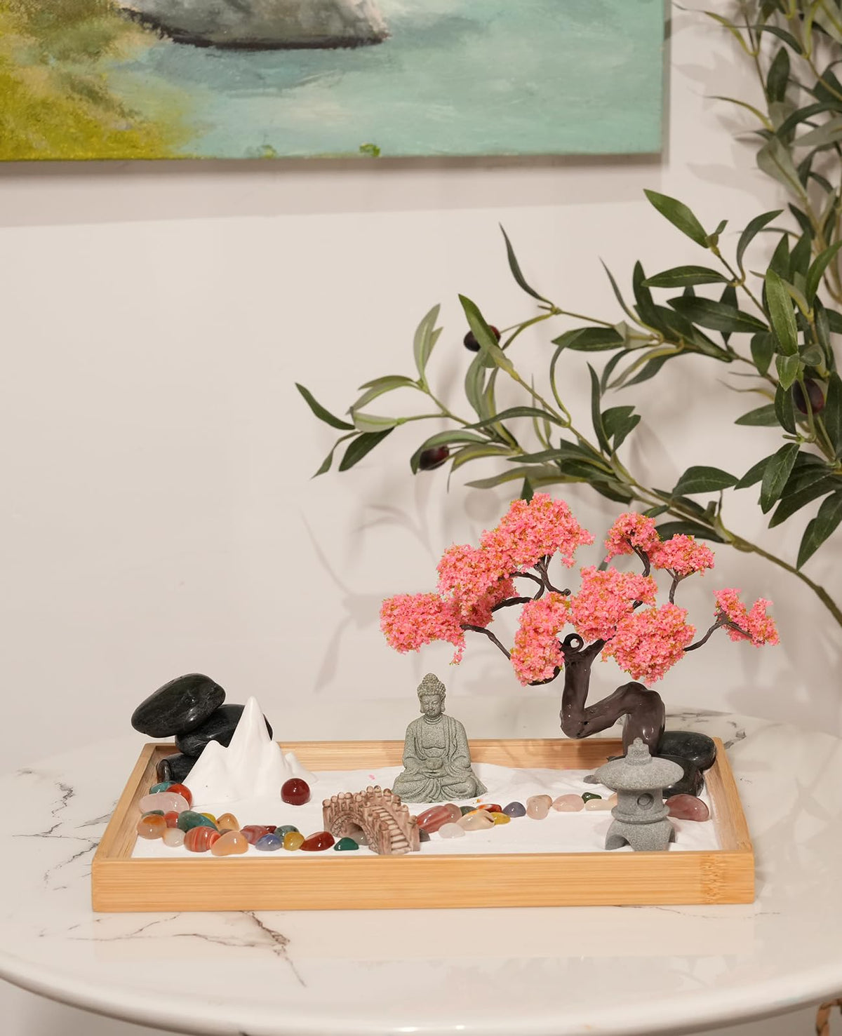 Mini Zen Garden for Desk Bodhi Tree and Buddha (Bodhi Tree and Buddha)