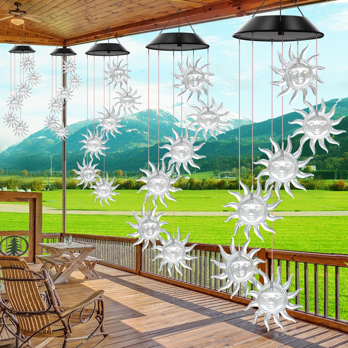 Solar Wind Chimes Outdoor Color Changing Lights