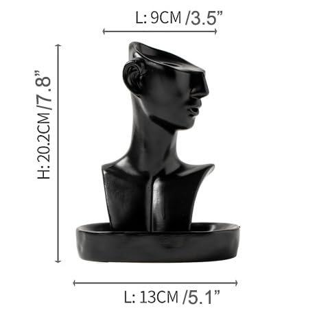 Black Men Face Statue Backflow Incense Holder (Black Men Face Statue)