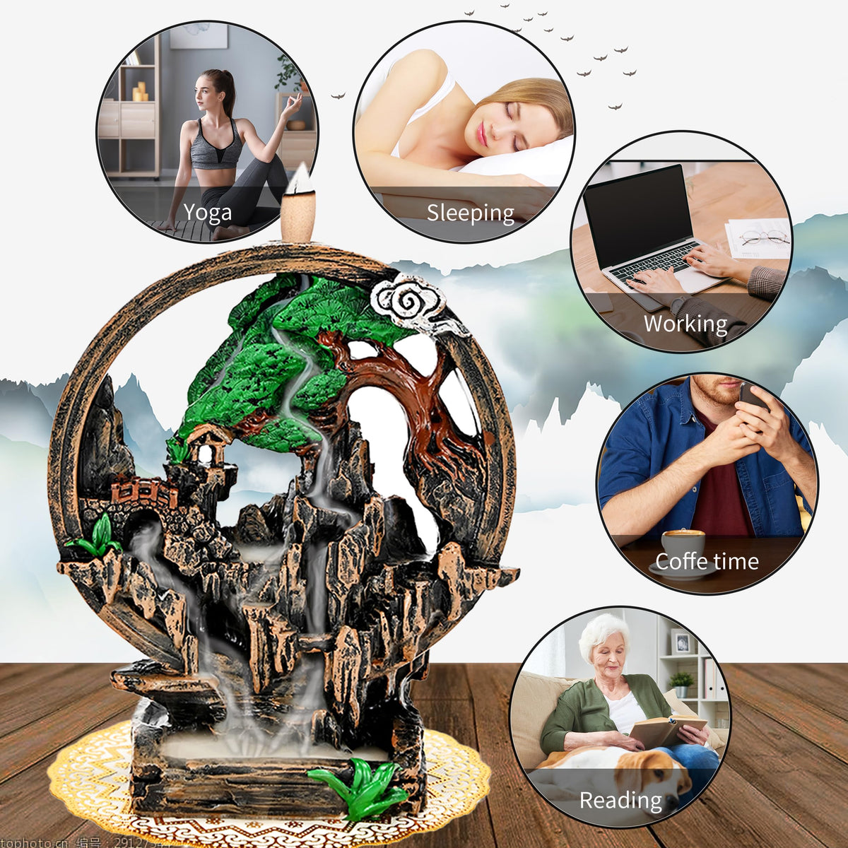 Mountain Waterfall Incense Burner