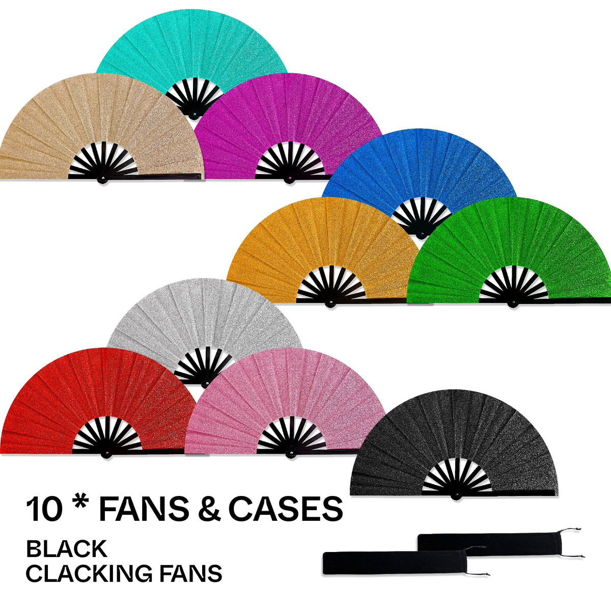 Glitter Line Dancing Rave Fans (Colorful)
