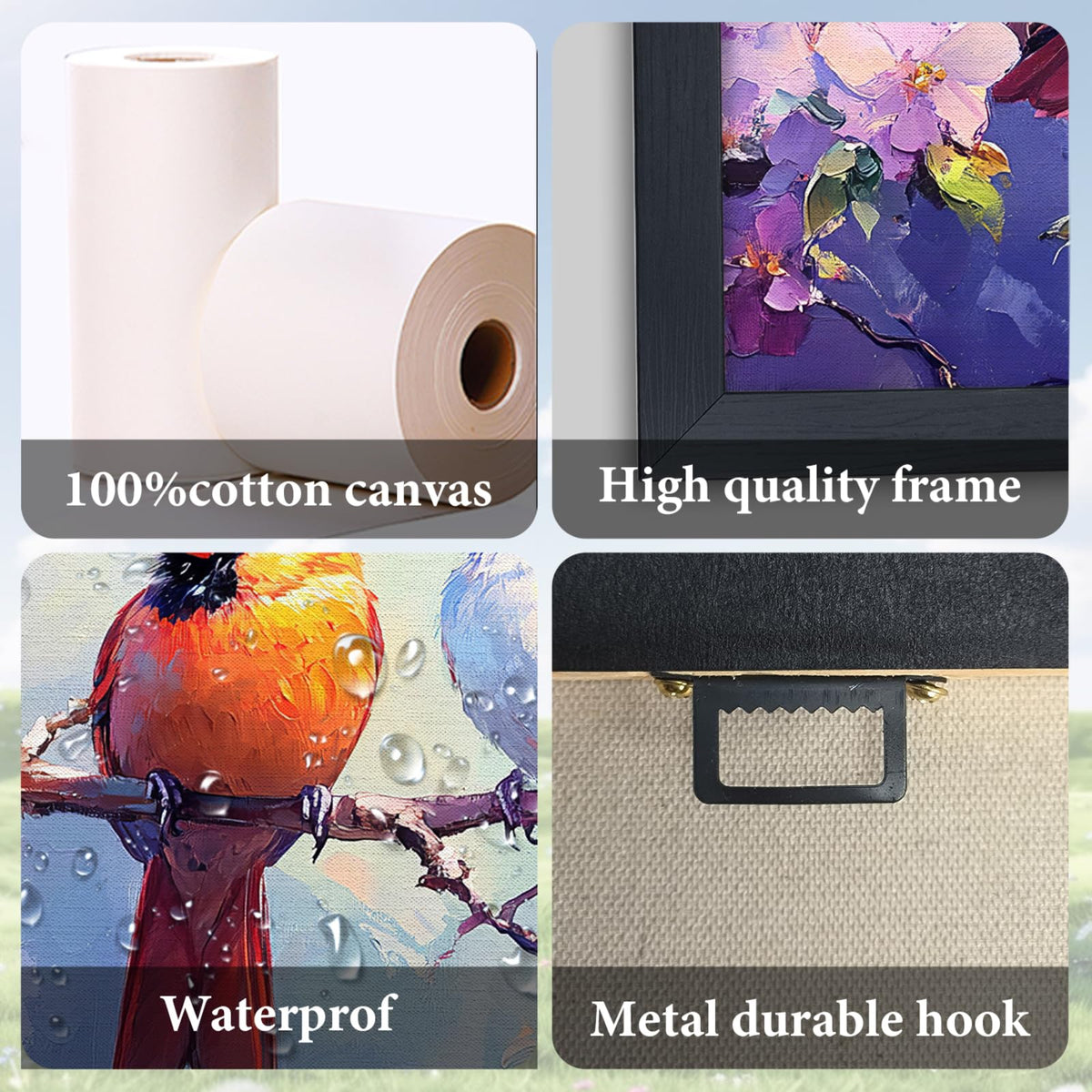 Cardinal Bird Large Wall Art Red Cardinal Framed Wall Decor Bird Canvas Painting Pictures for Living Room Dining Room Bedroom 30"x60" (Cardinal Bird / 60"L x 30"W)