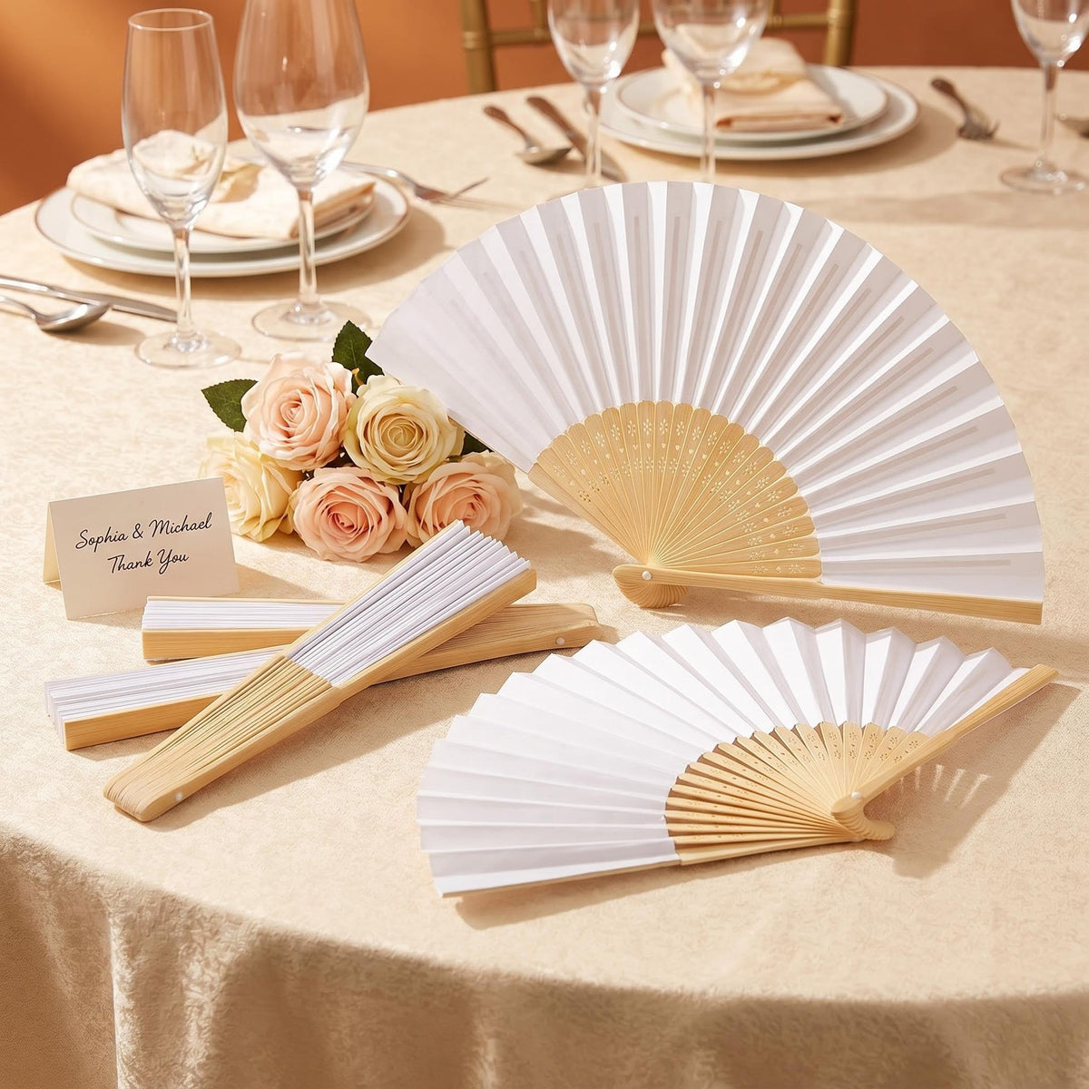 Paper Hand Fans (White)