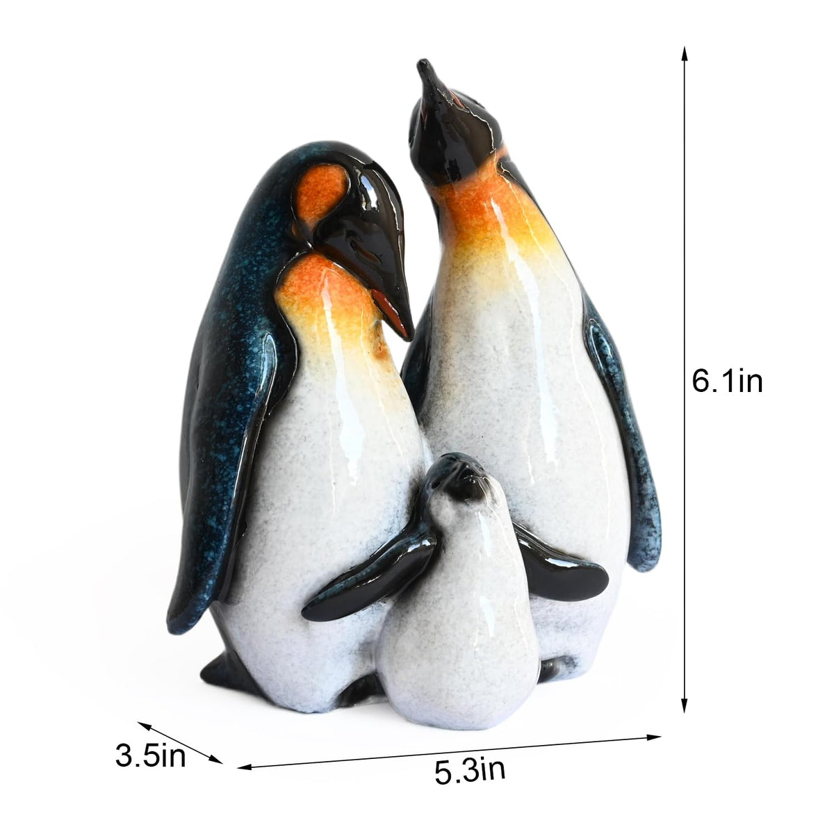 Cute Penguin Family Figurines Penguin Desk Decor Home Decor Living Room (Sapphire Penguin Family)