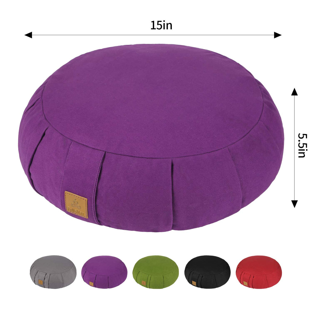 Round Zafu Meditation Cushion (Black)
