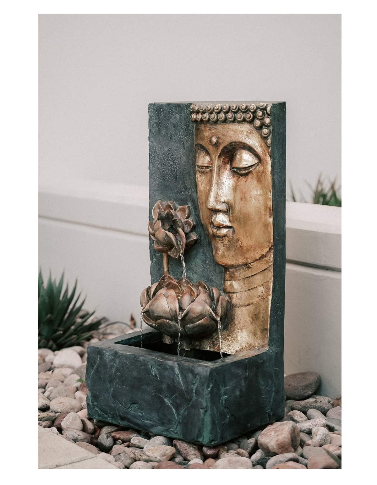 30" H Zen Buddha Face Water Fountain w
