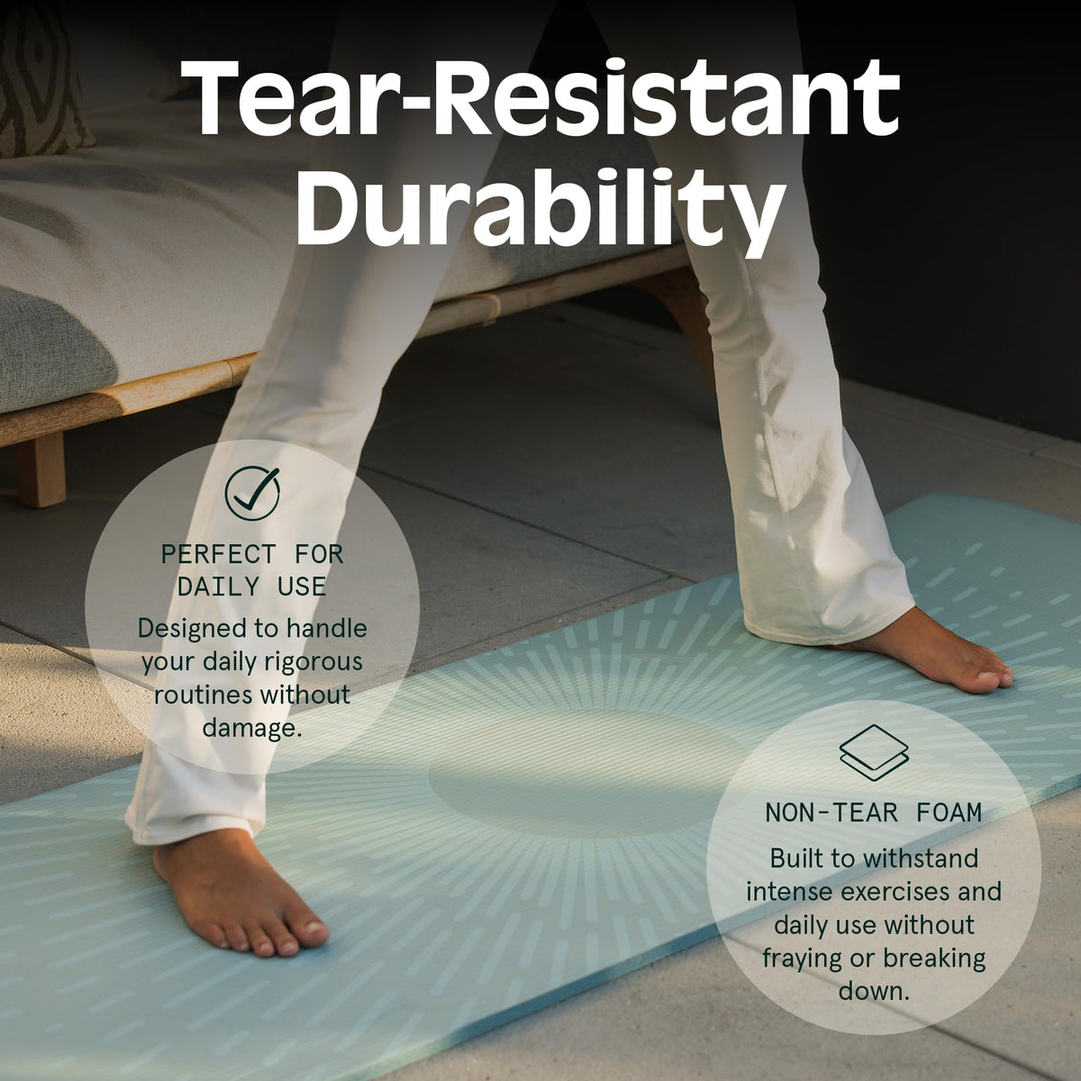 Solana 1" Extra Thick Yoga Mat Non Slip Exercise Mat w (Denim Blue / 1 inch)
