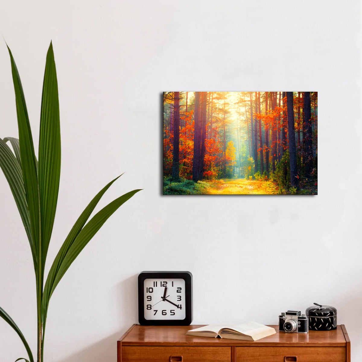 Fall Forest Canvas Wall Art Autumn Scenery Wall Decor for Living Room Bedroom Nature Landscape Pictures Sunshine Orange Tree Maple Leaves Painting Prints Artwork Dining Room Home Decorations 12x16” (16"L x 12"W / Fall Forest)